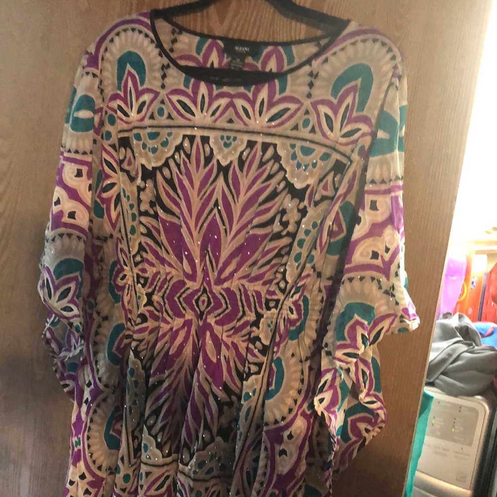 Beautiful batwing sheer blouse!